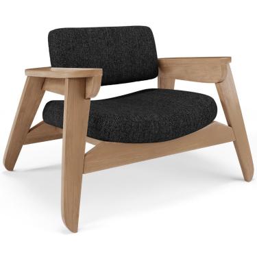 Imagem de Poltrona Decorativa Para Sala Living Concept L02 Nature Linho Chumbo - Lyam Decor