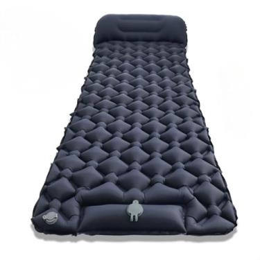 Imagem de ColchãO InfláVel Casal Resistente AutomáTico Multiuso Camping 190 * 120 * 5 Cm Com Travesseiro(cama solteiroAzul)