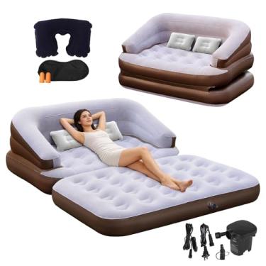 Imagem de Onirii Sofá-cama inflável com bomba de ar, sofá inflável 2 em 1, sofá inflável e colchão de ar dobrável para casa, acampamento e convidados