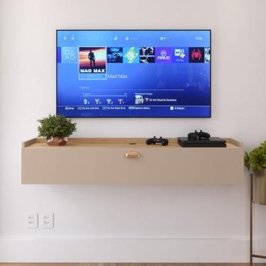 Imagem de Rack Suspenso Com Porta Bancada Para Tv Parede Sala Quarto Luxo Multiuso Decoração 120 Ou 90 Cm (Fend/Hanover, 90 cm)