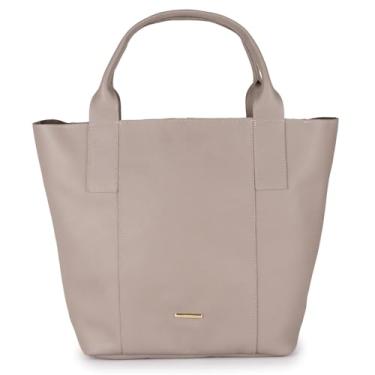 Imagem de Bolsa Feminina Sacola Zíper Ombro Faculdade Couro (OFF WHITE)