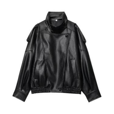 Imagem de Jaqueta Feminina De material sintético De Manga Longa Com Gola Alta, S