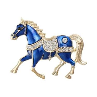 Imagem de Broches Esmaltados Vintage Estilo Corte Cavalo De Guerra Galopante Par