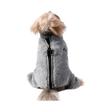 Imagem de Macacão De Inverno Quente Para Cães, Jaqueta De Pelúcia Macia Com Zípe