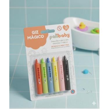 Imagem de Brinquedo Educativo Giz Mágico 6 Cores Polibaby - POLIBRINQ