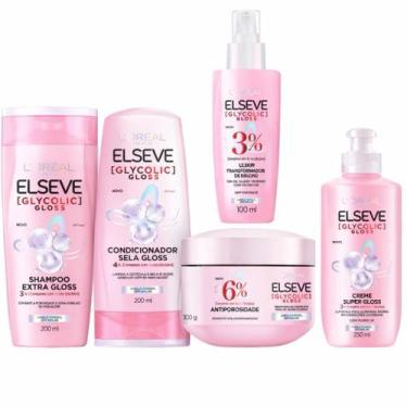 Imagem de Kit Glycolic Gloss Elseve - 5 Itens 200ml - L'Oreal Paris