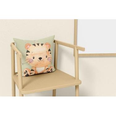 Imagem de Almofada com enchimento Infantil Tigre Verde Claro - Fabrika de Festa