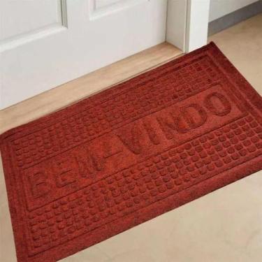 Imagem de Tapete Porta Entrada Casa Comercio Capacho Veludo Base Antiderrapante 