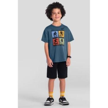 Imagem de Conjunto infantil menino em moletinho de skate Brandili-Masculino