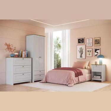 Imagem de Conjunto Quarto Solteiro Completo 3 Peças 2 Portas 6 Gavetas Americano