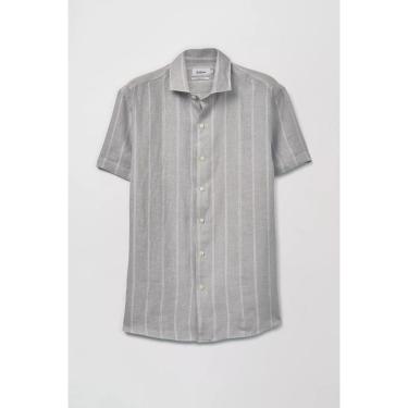 Imagem de Camisa Oficina Reserva Linho Roma Listra Cinza-Masculino