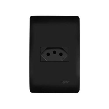 Imagem de Tomada Fame Habitat Black 2p+t 10a Com Placa 4x2 Preta - FAME BRASIL