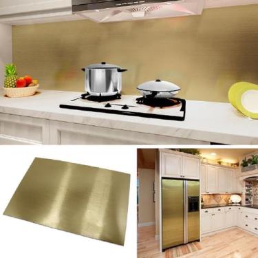 Imagem de Placa Decorativa Papel De Parede Dourado Metálico 60x30cm - Inter