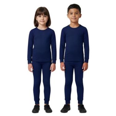 Imagem de Conjunto Térmico Infantil Peluciado Liso Básico Comfort - Fofotinhos, 