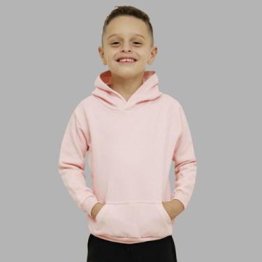 Imagem de Moletom Infantil Liso Especial Canguru Mb Sport Confortável, Rosa, 14