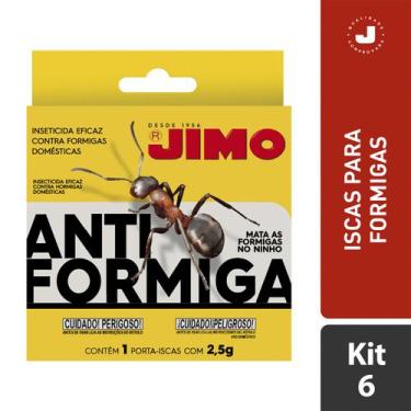 Imagem de Jimo Antiformiga Kit 6 Inseticida Eficaz Destrói Ninhos Isca Granulado