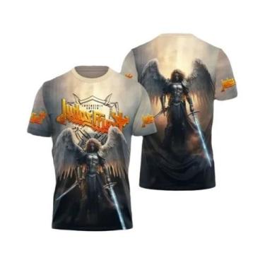 Imagem de Camisetas Masculinas E Femininas Judas Priest Firepower Heavy Metal Ro