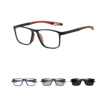 Imagem de Óculos De Sol Unissex De Luxo Fotocromáticos Anti Luz Azul TR90 Ultral