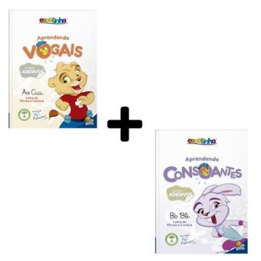 Imagem de Kit 2 Livros Infantis - Aprendendo Consoantes + Aprendendo Vogais - Al