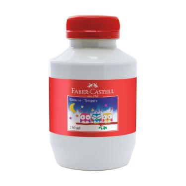 Imagem de Tinta Guache Escolar Faber-Castell 250ml com Cores Vivas Miscíveis e Estímulo à Criatividade Branco
