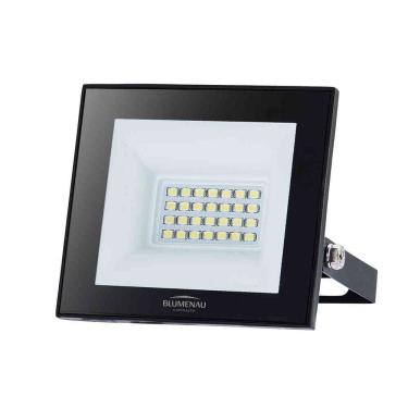 Imagem de Refletor LED Play 30W Luz Branca 6500K para Áreas Externas com IP66 e Ângulo 110 graus  Preto Blumenau Iluminação