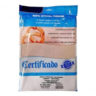 Imagem de Papel Kraft-natural-reciclado 180g-m2 A4 Marrom-claro Com 50 Marrom-claro