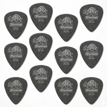 Imagem de 12 Palheta DUNLOP Tortex 0.88mm STANDARD Guitarra 488R Preta