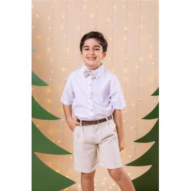 Imagem de Conjunto Miss Cherry Social Linho Shorts Xadrez Heitor - Elegante e Co