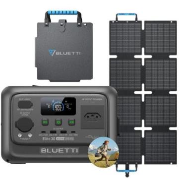 Imagem de Kit Gerador de Energia Elite 30v2, 220v + Placa Solar 60w Bluetti