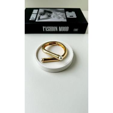 Imagem de Bracelete de Pérola Flow - Nilza Biju, Dourado