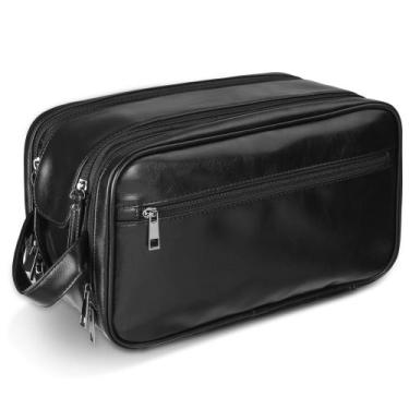 Imagem de Bolsa de higiene de viagem BNSPOCKET de couro personalizado para homen