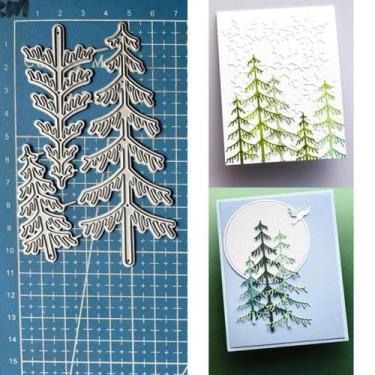 Imagem de Matrizes de Corte para Scrapbooking FAWENUCY Árvores de Natal 10,6 x 7