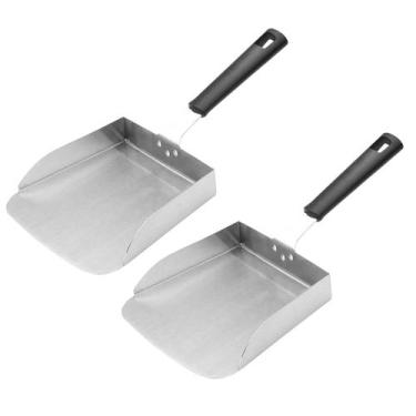 Imagem de Conjunto de 2 Espátulas para Chapa em Aço Inoxidável com Cabo de 19 cm