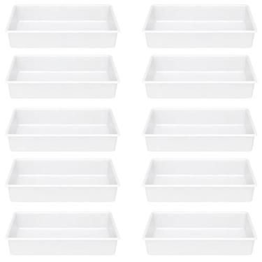 Imagem de Kit 10 Bandejas Plástica Multiuso Branca 17L Açougue - MARELAGO