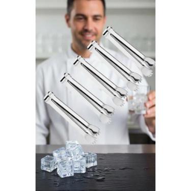 Imagem de 2x 5 Pegadores Inox Multiuso: Gelo, Carnes, Churrasco 19cm - Congratul