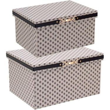 Imagem de Caixa Francesca Home&Co 35X43X26cm Sintético Bege 2pçs Enfeite Decoraç