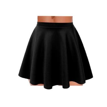 Imagem de saia godê rodada roupa feminina - Topbrasil Fitnesss, Preto, PP