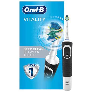 Imagem de Oral-B Escova de dentes elétrica Vitality FlossAction com cabeça de escova de substituição, preta