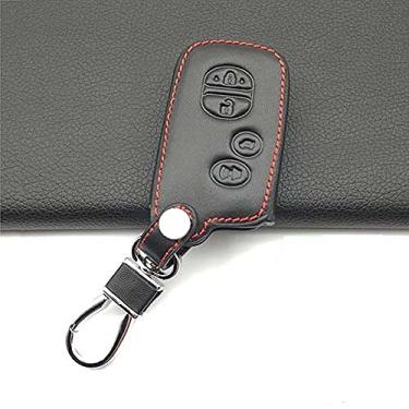 Imagem de WSWJDW Controle remoto 2/3/4 Botões Car Key Case Cover Chaveiro Ring Key Bag, apto para Toyota Tarago Rav4 Corolla Camry Celica Avalon, preto 4 chave
