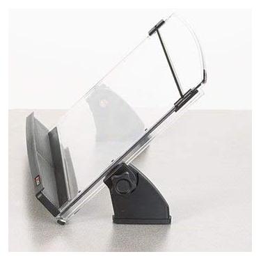 Imagem de 3M Suporte de mesa ajustável em linha, plástico, capacidade para 150 folhas, preto/transparente