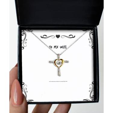 Imagem de Presentes de esposa sarcástica, I Wish That You Would Always Be My Valentine and That I, Colar de dança com cruz de Dia dos Namorados