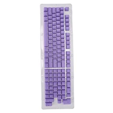 Imagem de PBT Keycaps, Keyboard Keycaps Oil Proof Coating Aparência fosca de altura OEM para a maioria dos teclados mecânicos(mini roxo)