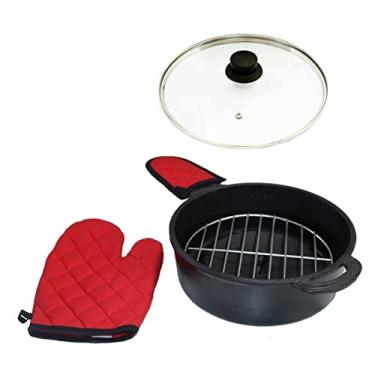 Imagem de Panela Defumação Frigideira Multiuso Ferro Serragem TV 25cm