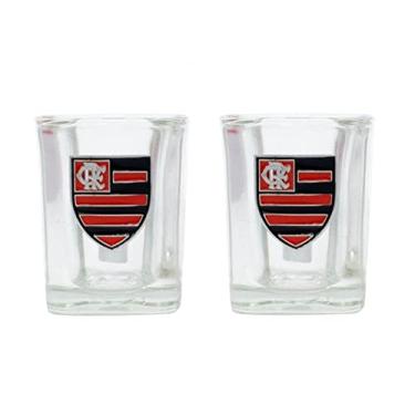 Imagem de Jogo Com 2 Copos Vidro Shot 70 ml - Flamengo