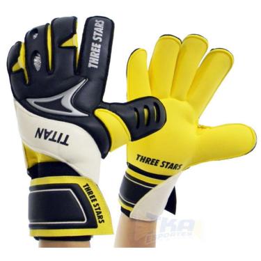 Imagem de Luva Goleiro Three Stars Titan pto/amr - G