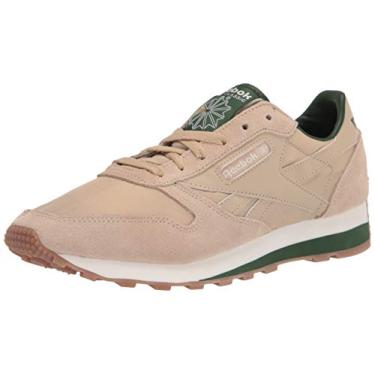 Imagem de Reebok Tênis de couro clássico unissex adulto, Utilitário bege/verde utilitário/giz, 5 Women/3.5 Men