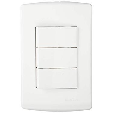 Imagem de Conjunto com 1 Interruptor Simples + 2 Paralelos com Placa 4X2, Alumbra, Siena 6533, Branco
