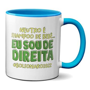Imagem de Caneca Neutro É Shampoo De Bebê Eu Sou De Direita Bolsonaro (Azul)