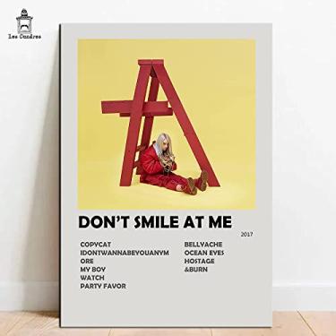 Imagem de Quadro Placa Decorativa Billie Eilish Dont Smile at Me 28x20