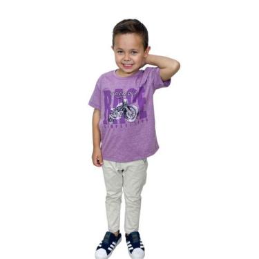 Imagem de Camiseta Infantil Masculina Roxo Mesclado - Luck Silver